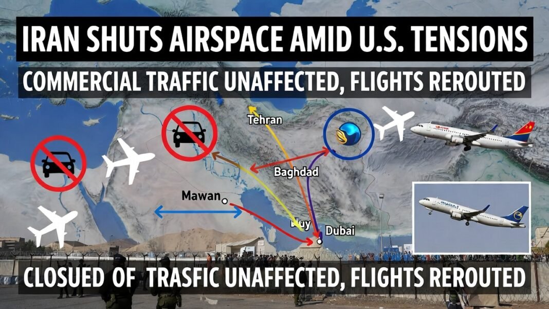 Iran Shuts Airspace Amid U.S. Tensions, Yet Chinese-Operated Flights Land in Tehran